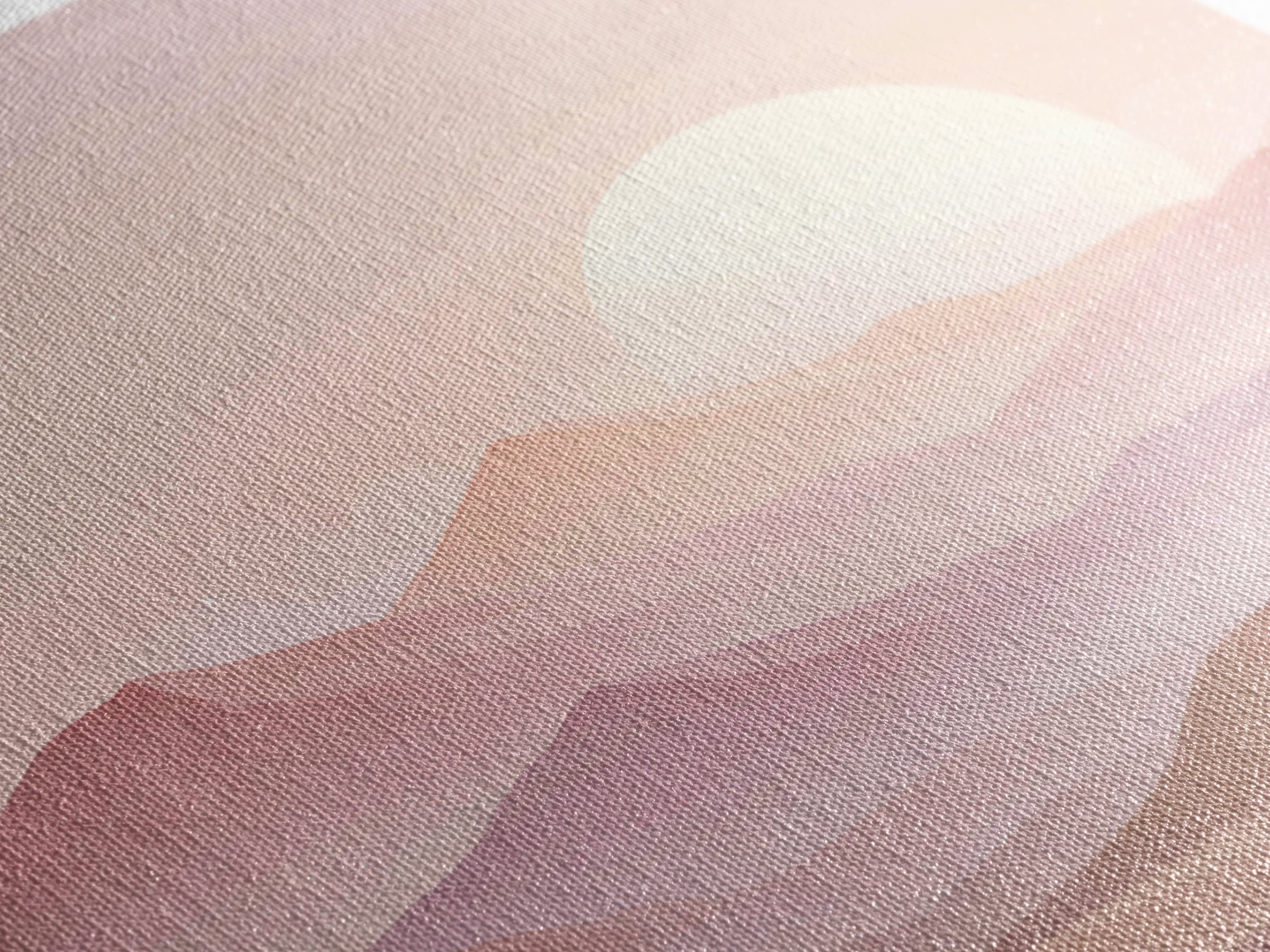 Minimalist Pink Moon Over Desert Mountains Wall Art, Celestial Landscape Print, Boho Bedroom Decor, Calming Nursery Art Gift