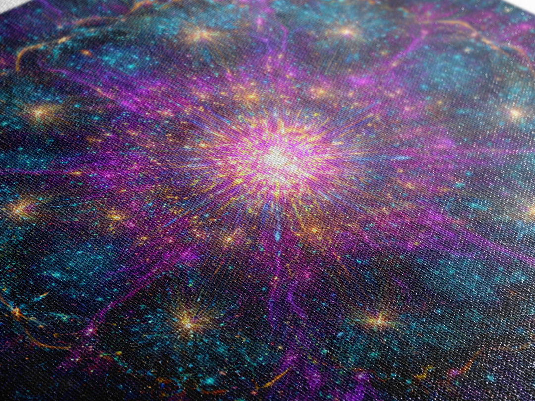 Colorful Cosmic Explosion Galaxy Abstract Wall Art Psychedelic Space Painting Trippy Room Decor Modern Wall Art Canvas Print