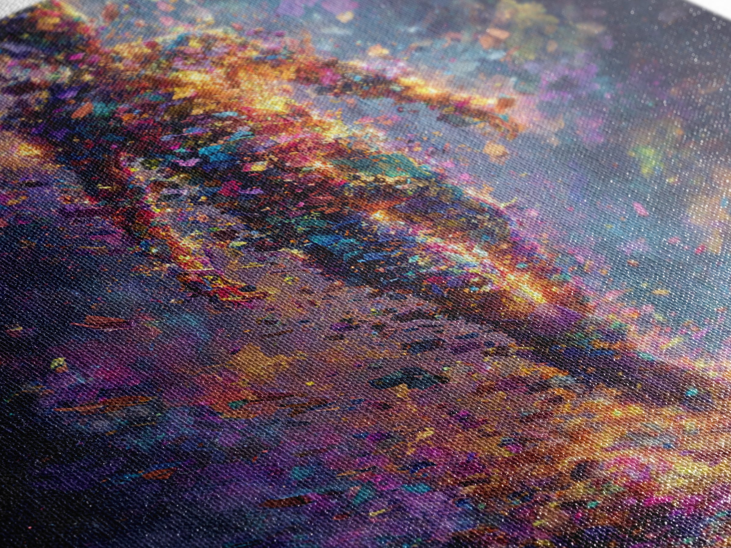 Cosmic Figure Explosion Wall Art, Colorful Abstract Galaxy Human Silhouette, Modern Surreal Canvas Print For Living Room