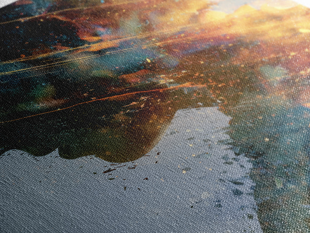 Exploding Profile Abstract Wall Art, Dramatic Modern Canvas Print, Contemporary Surreal Art For Office Or Living Room Decor