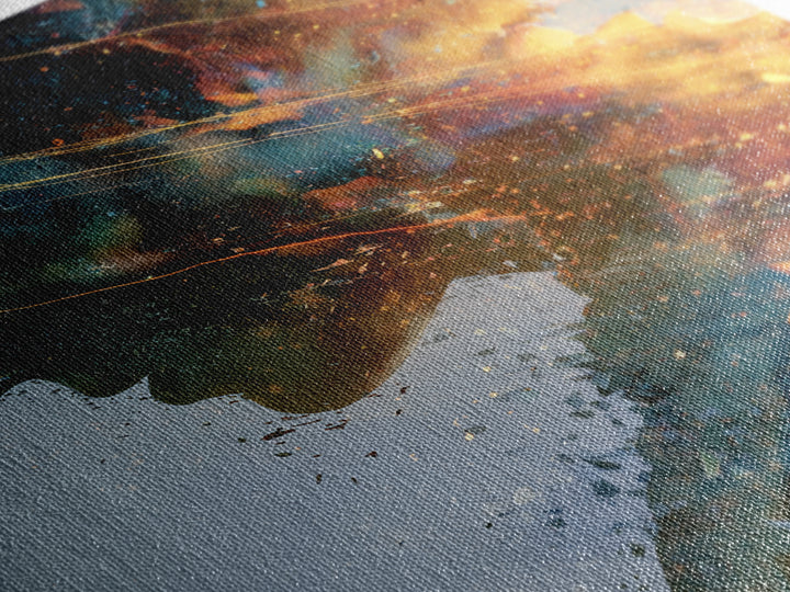 Exploding Profile Abstract Wall Art, Dramatic Modern Canvas Print, Contemporary Surreal Art For Office Or Living Room Decor