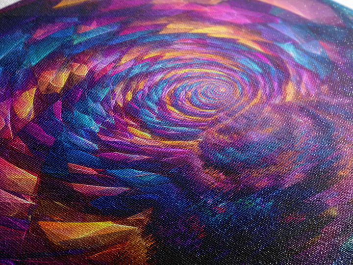 Colorful Crystal Tunnel Abstract Wall Art, Trippy Psychedelic Rainbow Print, Trendy Living Room Decor Large Canvas Print