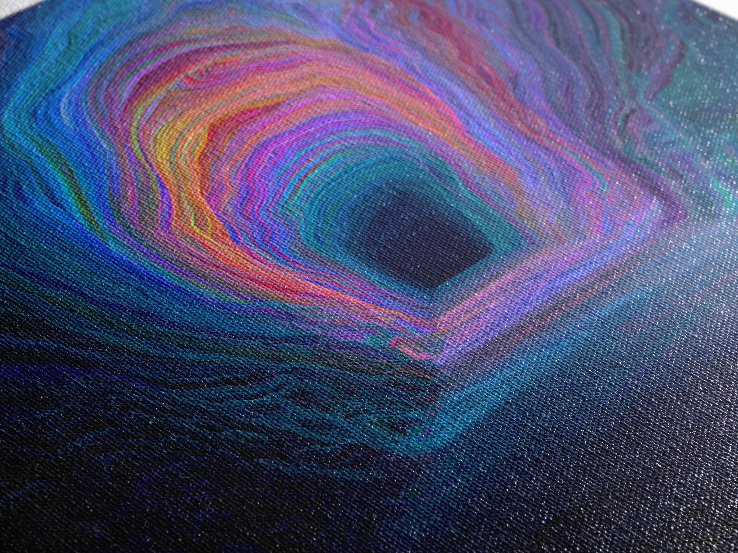 Colorful Abstract Tunnel Wall Art Neon Rainbow Cave Surreal Landscape Modern Statement Canvas Print Gaming Room Decor