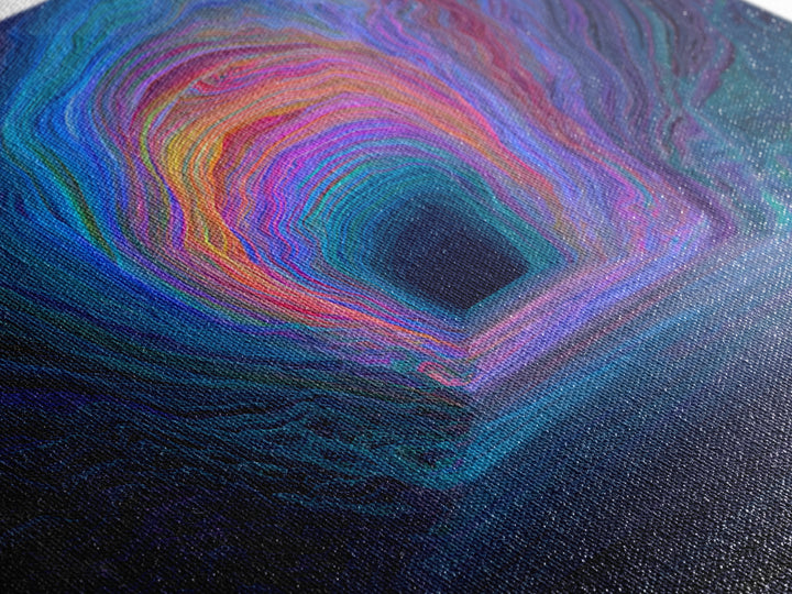 Colorful Abstract Tunnel Wall Art Neon Rainbow Cave Surreal Landscape Modern Statement Canvas Print Gaming Room Decor