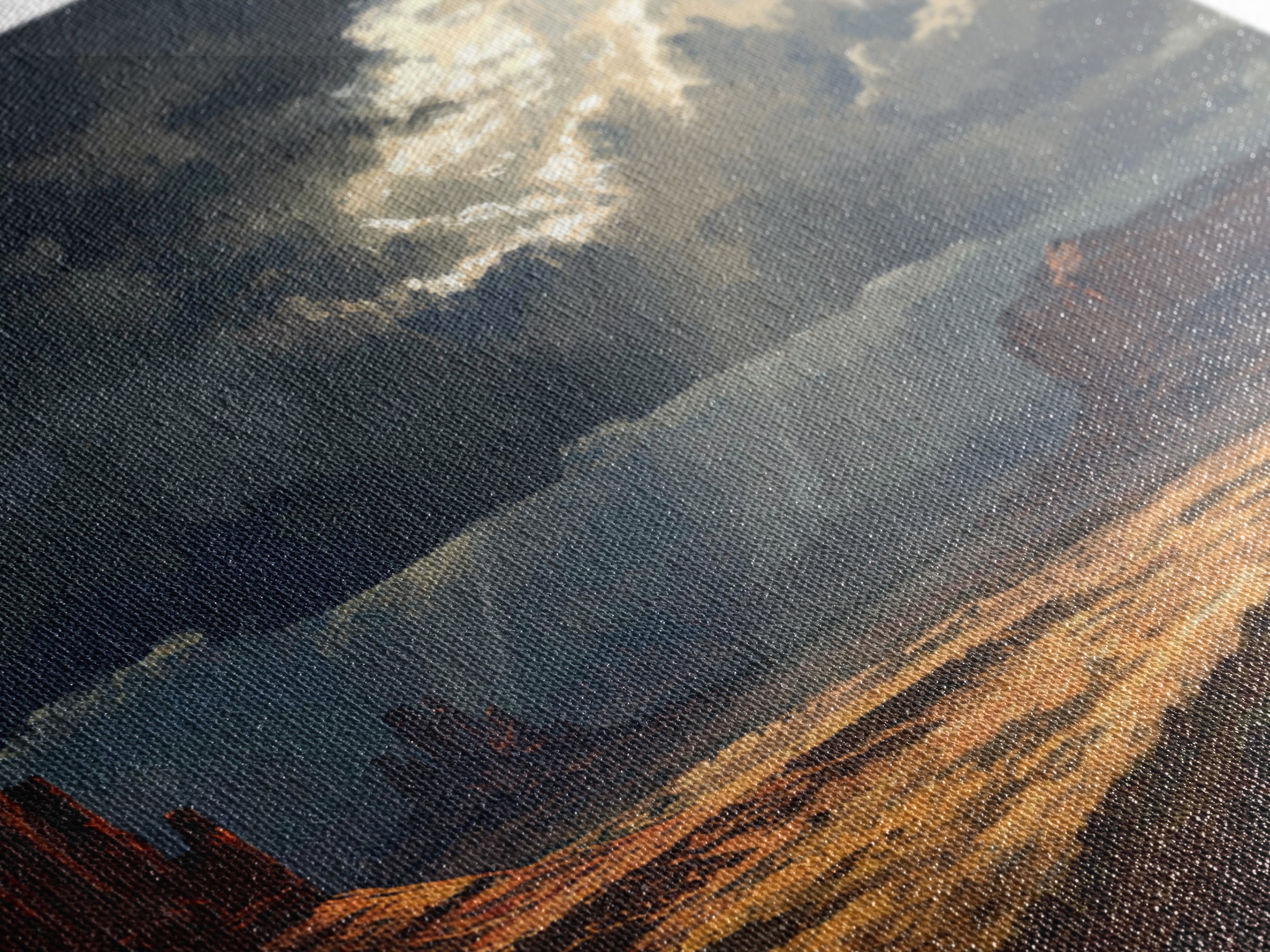 Cowboy In Desert Canyon Landscape Painting Wall Art, Western Sunset Print, Modern Southwest Home Decor For Living Room