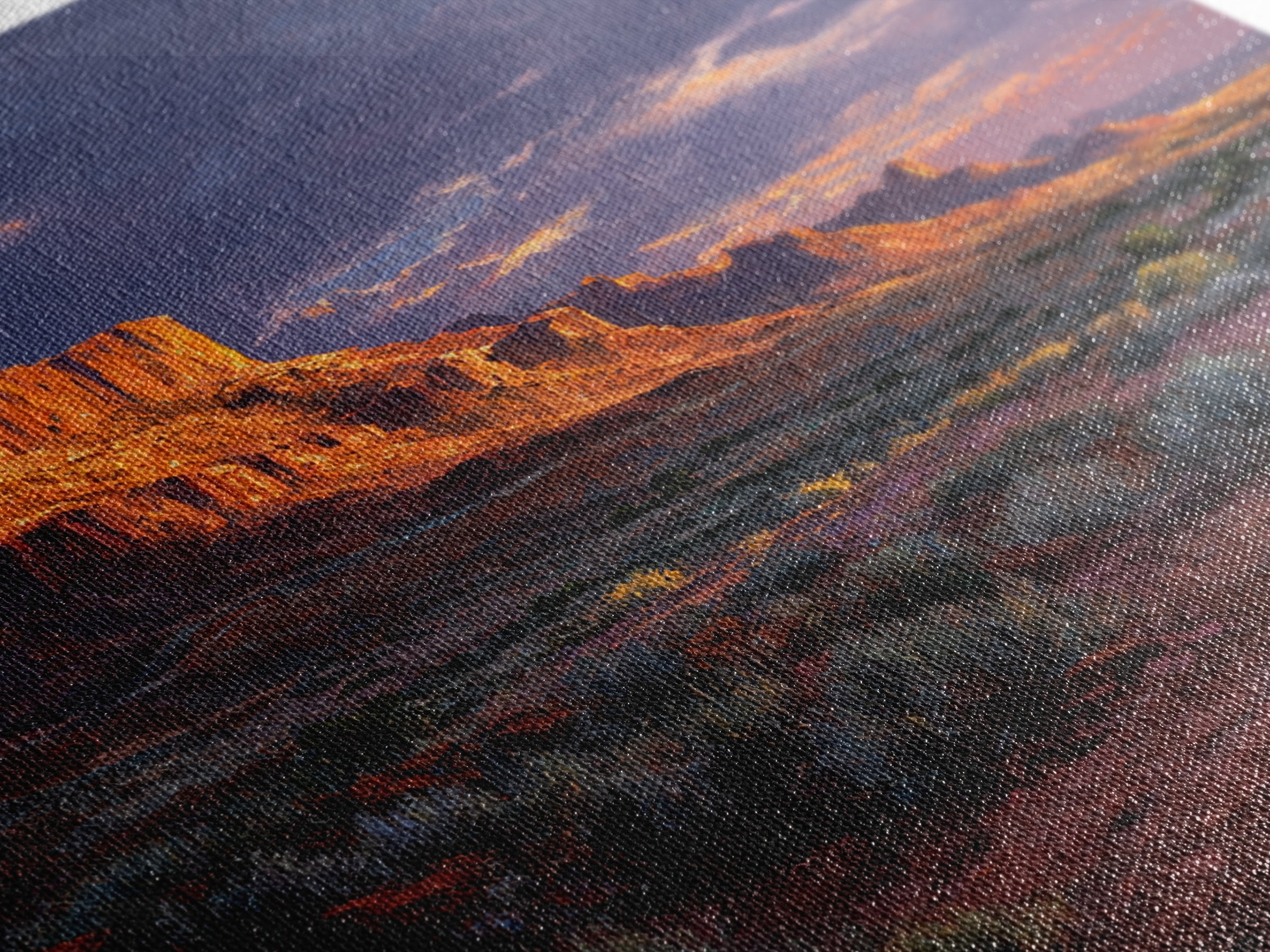 Desert Butte At Sunset Wall Art, Dramatic Western Landscape Canvas Print, Southwest Home Decor For Living Room Or Office