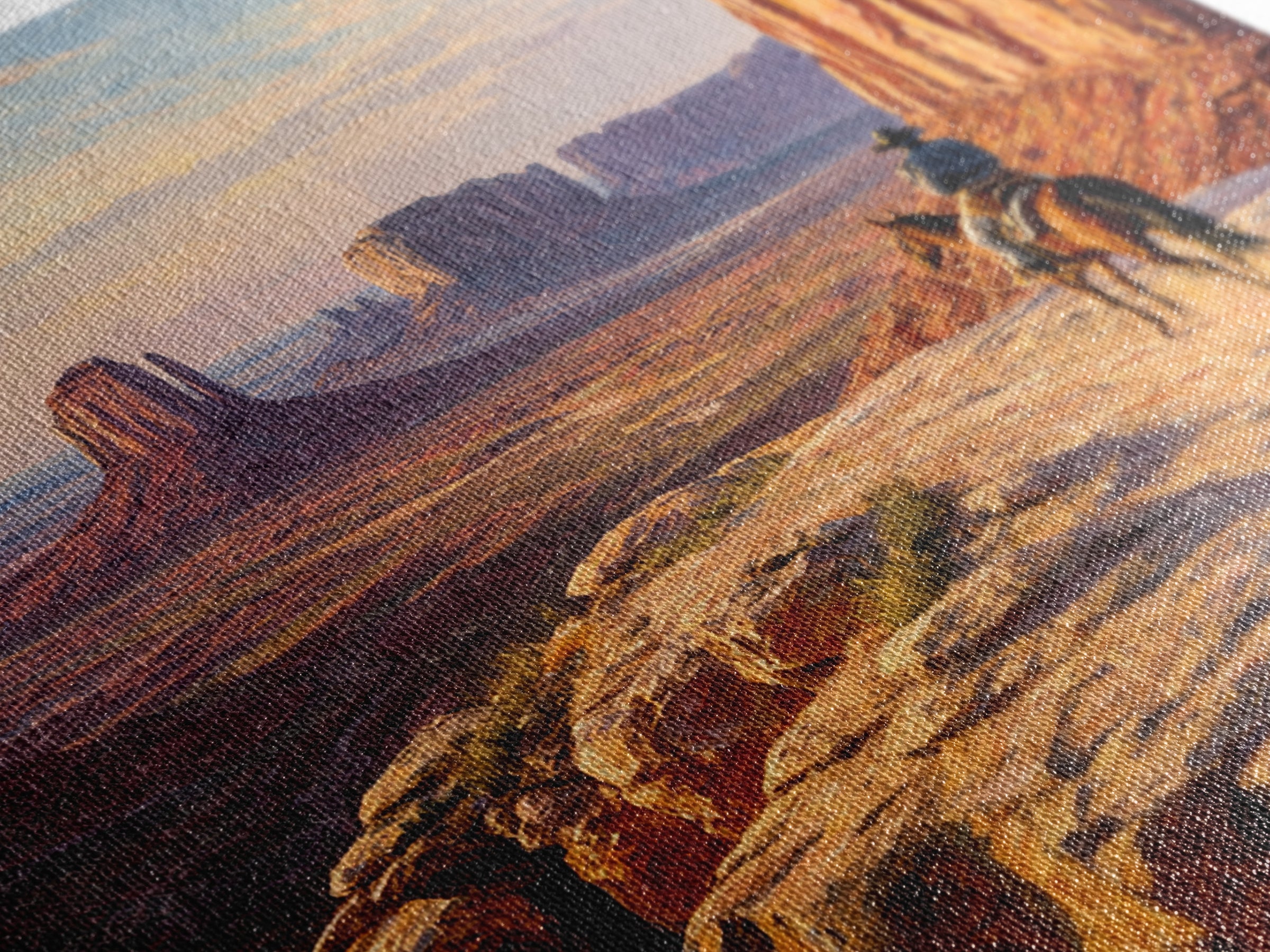 Cowboy Overlooking Monument Valley Wall Art, Western Desert Landscape Canvas Print For Rustic Western Home Decor