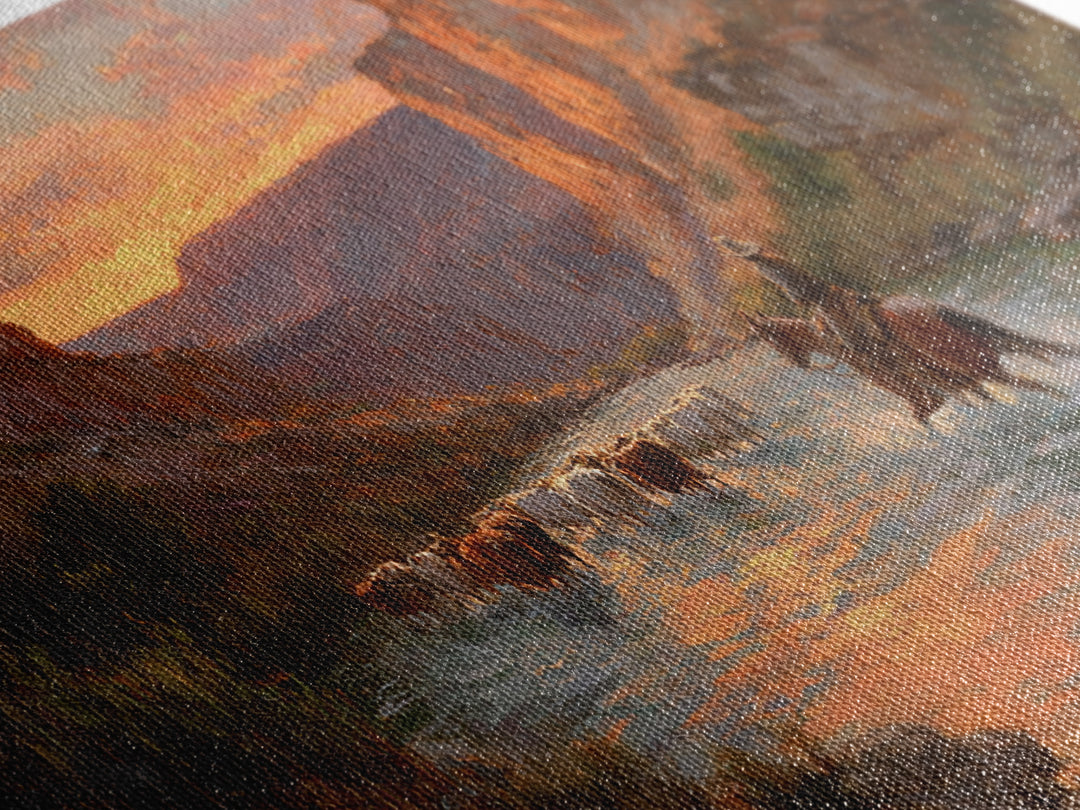 Peaceful Cowboy Herding Cattle At Sunset In Expansive Western Landscape Oil Painting Large Wall Art For Rustic Decor