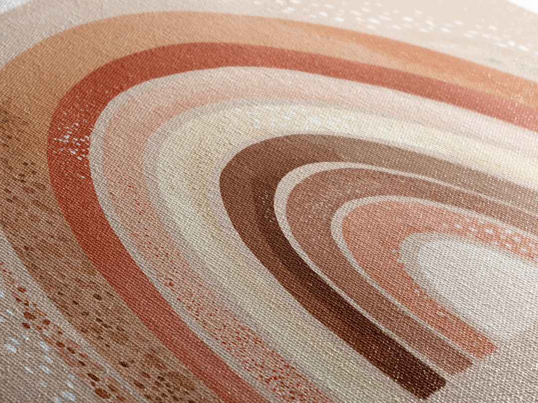 Terracotta Boho Rainbow Wall Art, Neutral Nursery Decor, Kids Room Decor, Earth Tone Decor, Above Crib Decor, Canvas Print