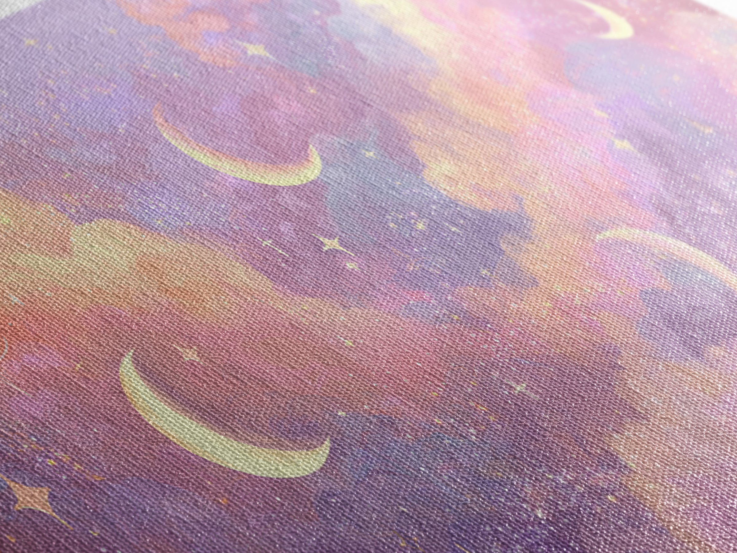 Pastel Crescent Moon Cloud Wall Art, Celestial Wall Art, Dreamy Nursery Decor, Whimsical Decor, Pink Bedroom Art, Canvas Print