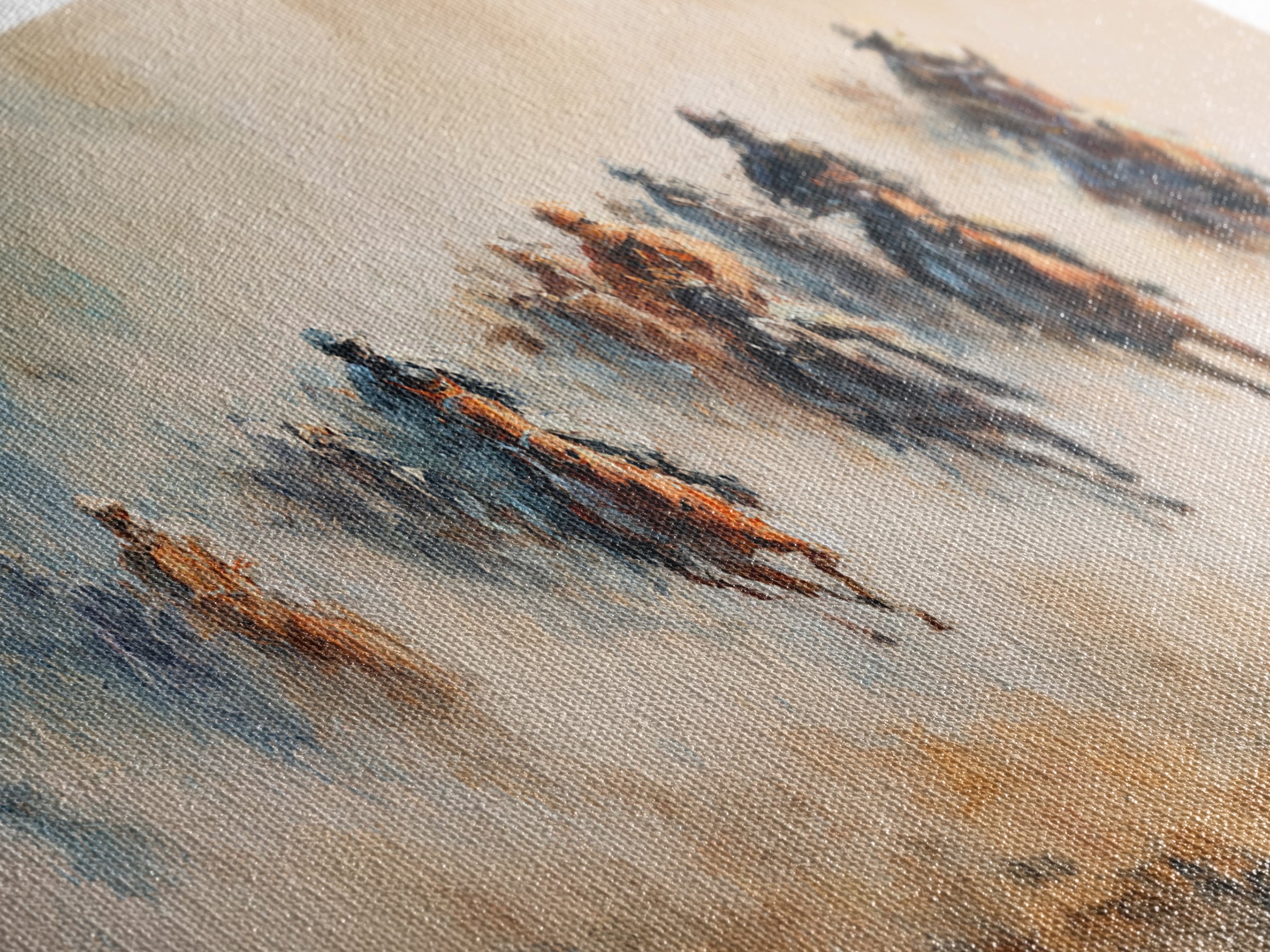 Galloping Horse Riders In Dust Canvas Print, Western Wall Art, Abstract Landscape, Rustic Ranch Decor, Gift For Horse Lover