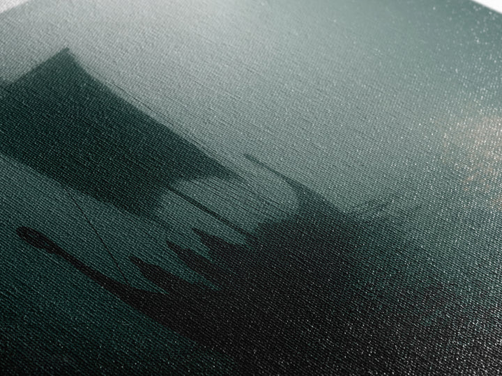 Foggy Viking Longship On Silent Water Wall Art, Nautical Art, Moody Wall Art, Scandinavian Decor, Living Room Decor, Office Decor