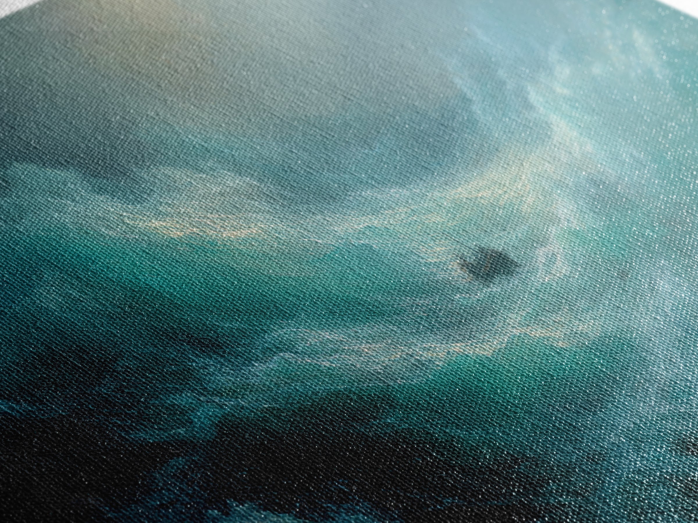 Stormy Ocean With Tiny Boat Canvas Print, Dramatic Seascape Wall Art, Moody Coastal Decor, Nautical Gift For Him, Ocean Art Print