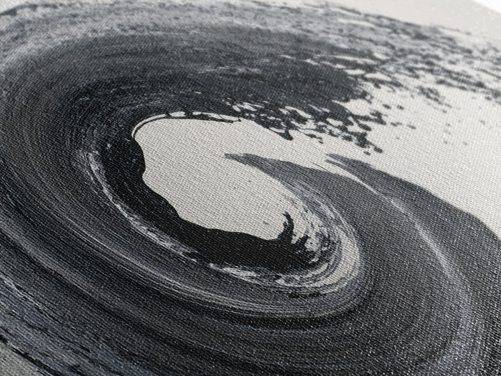 Dynamic Black And White Abstract Wave Painting Canvas Print Modern Wall Art For Living Room Decor And Office