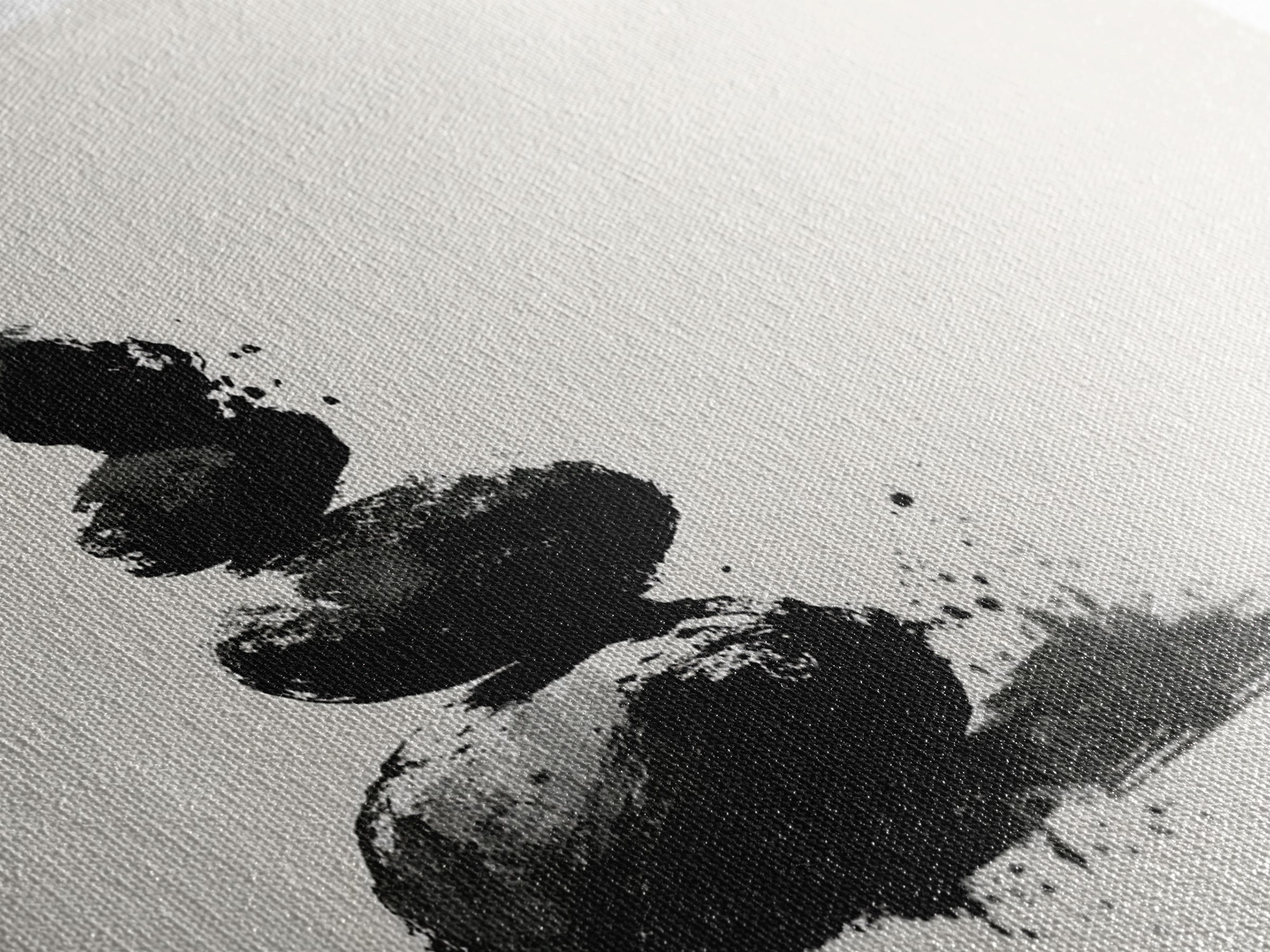 Minimalist Black And White Zen Stones Abstract Painting Wall Art Framed Canvas Print For Modern Home Decor