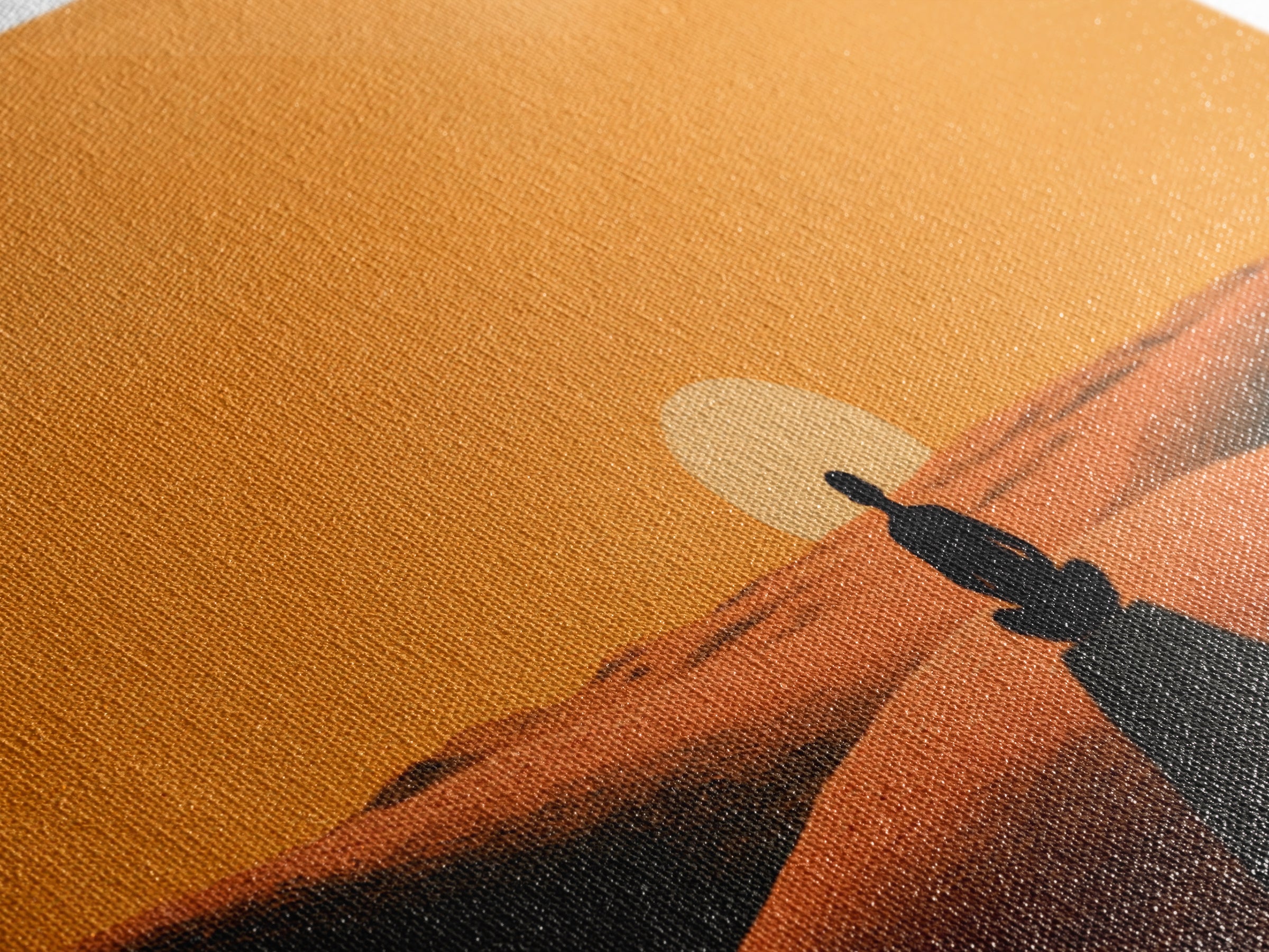Meditative Silhouette On Warm Sunset Dunes Minimalist Wall Art Canvas Print For Relaxing Home Décor