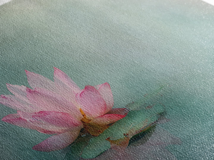 Elegant Pink Lotus Flower On Blue Water Serenity Floral Wall Art Canvas Print For Bedroom Or Living Room Decor