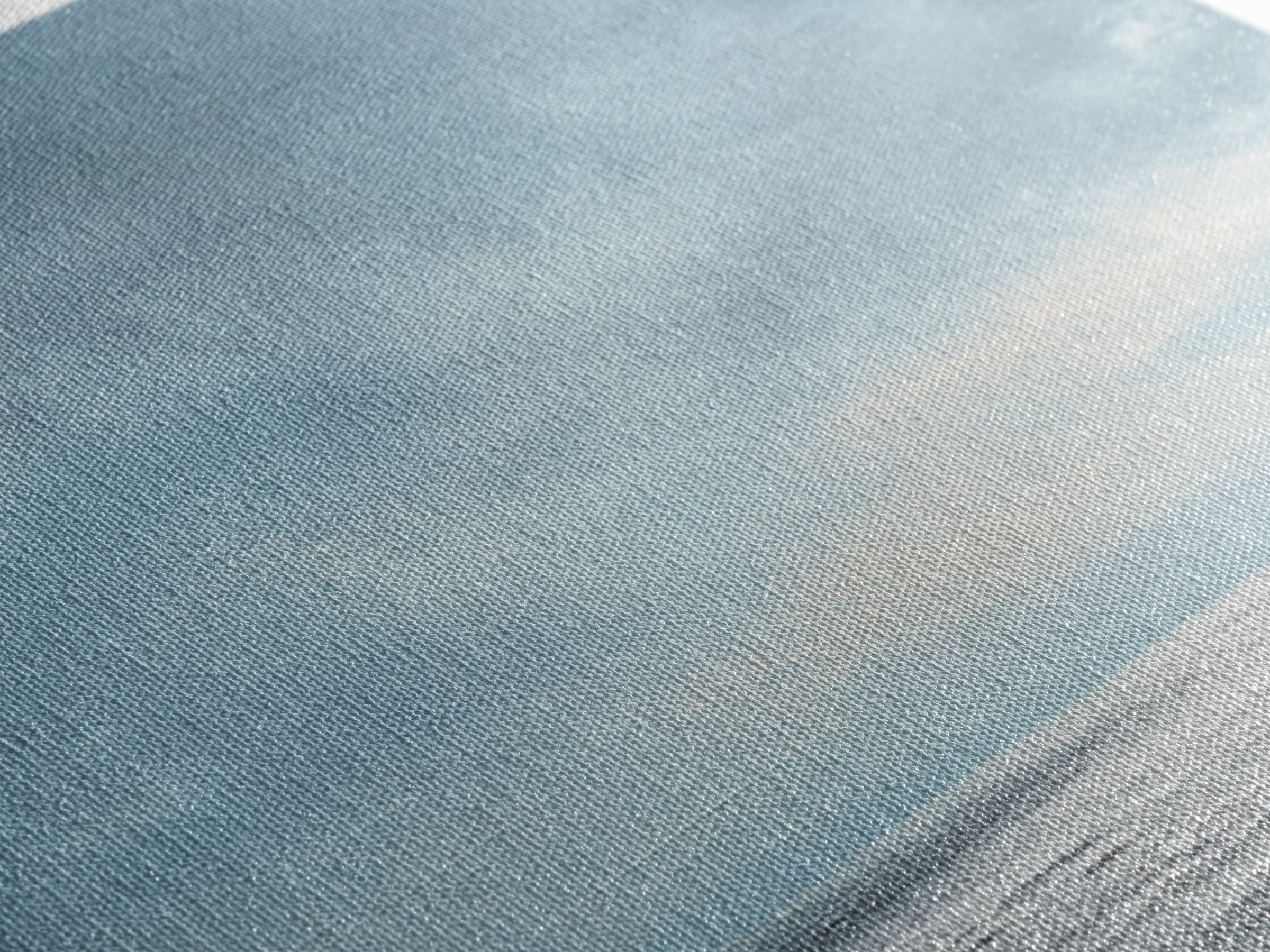 Tranquil Seascape Oil Painting With Soft Blue Sky And Ocean Horizon Peaceful Wall Art Canvas Print