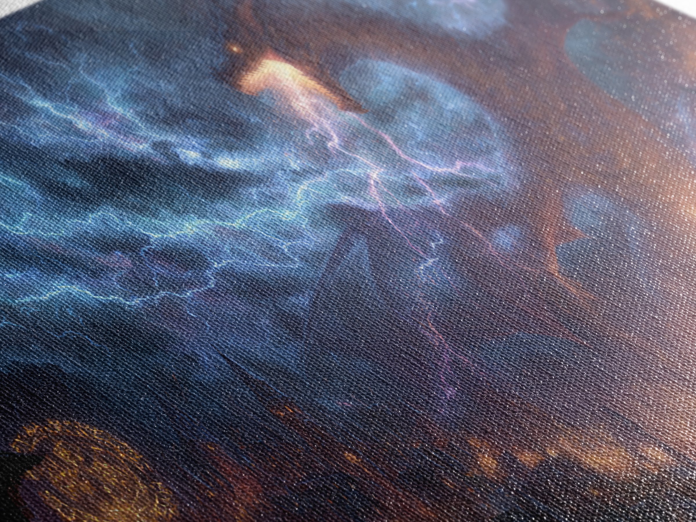 Lightning Dragon Over Gothic City Wall Art, Dark Fantasy Canvas, Stormy Castle Decor, Epic Dragon Print, Gamer Gift, Fantasy Decor