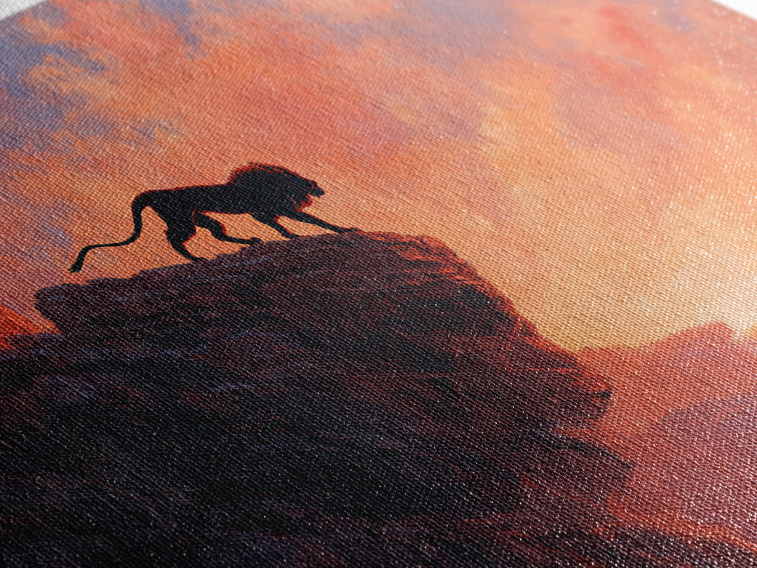 Black Panther Canyon Sunset Wall Art, Wildlife Canvas Print, Southwestern Decor, Big Cat Art, Dramatic Living Room Decor