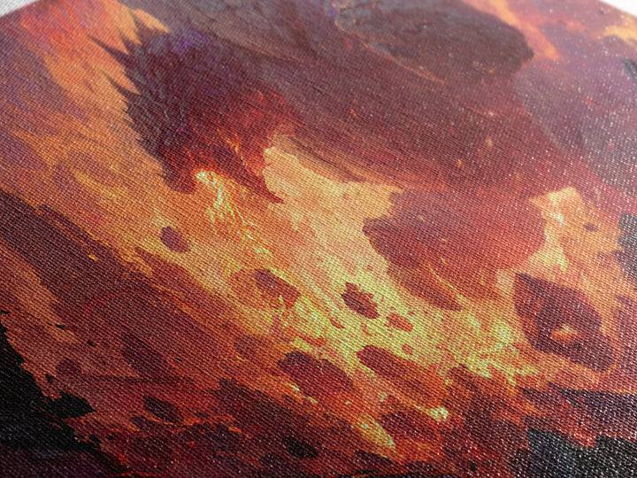 Fire Dragon Rising From Ruins Wall Art, Dark Fantasy Canvas Print, Epic Mythical Decor For Gamer Room And Statement Wall