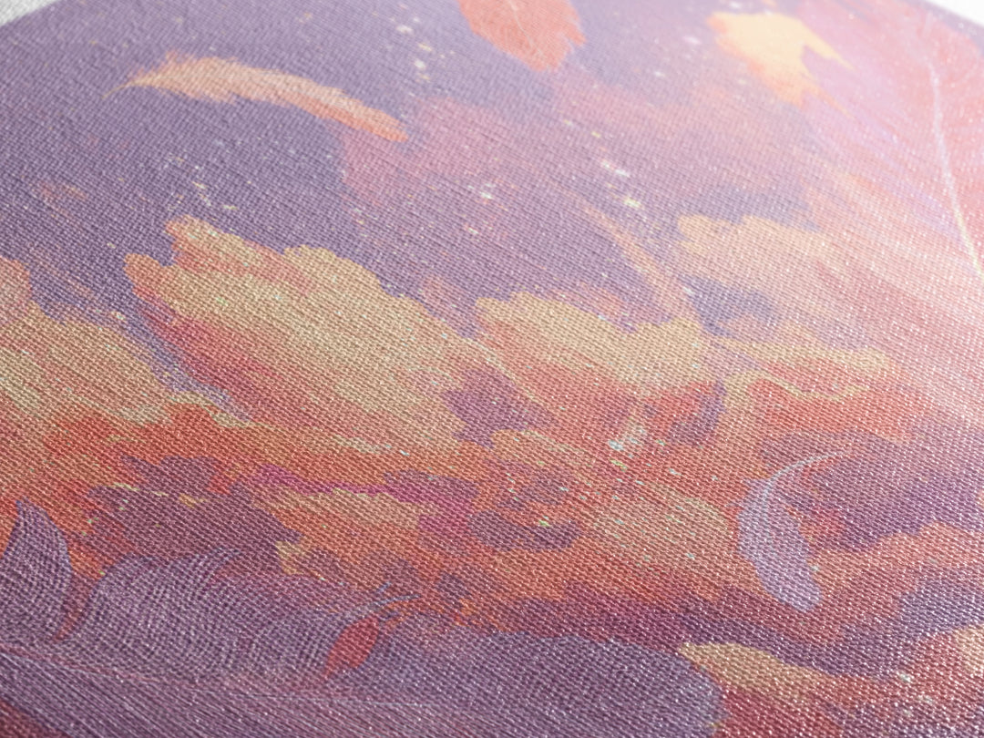 Peach Pink Cloudscape With Feathers Wall Art, Celestial Pastel Sky Canvas Print, Dreamy Nursery And Bedroom Decor, Gift For Her