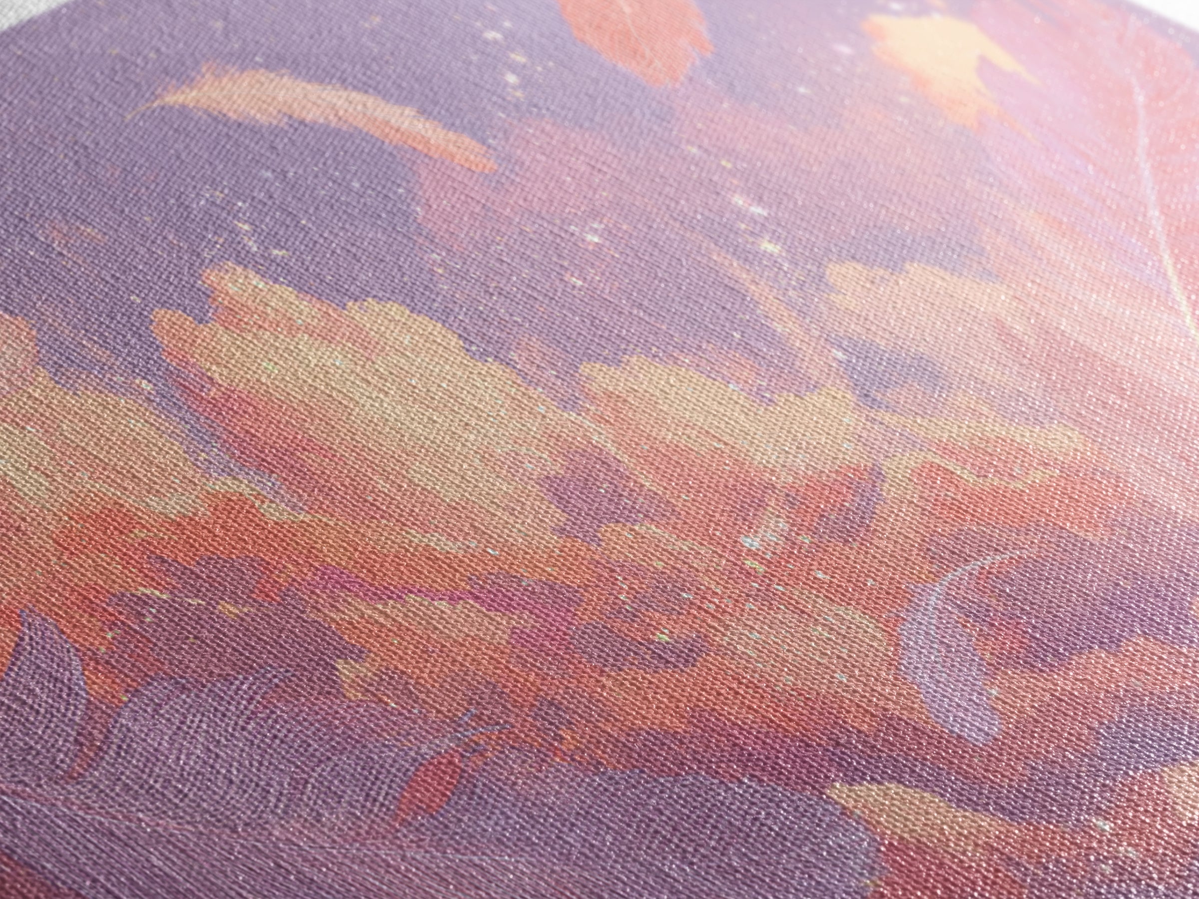 Peach Pink Cloudscape With Feathers Wall Art, Celestial Pastel Sky Canvas Print, Dreamy Nursery And Bedroom Decor, Gift For Her