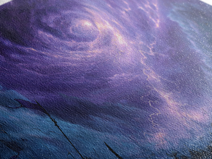 Purple Storm Vortex Canvas Print, Fantasy Sky Wall Art, Dramatic Lightning Landscape, Dark Surreal Decor, Gothic Gift For Him