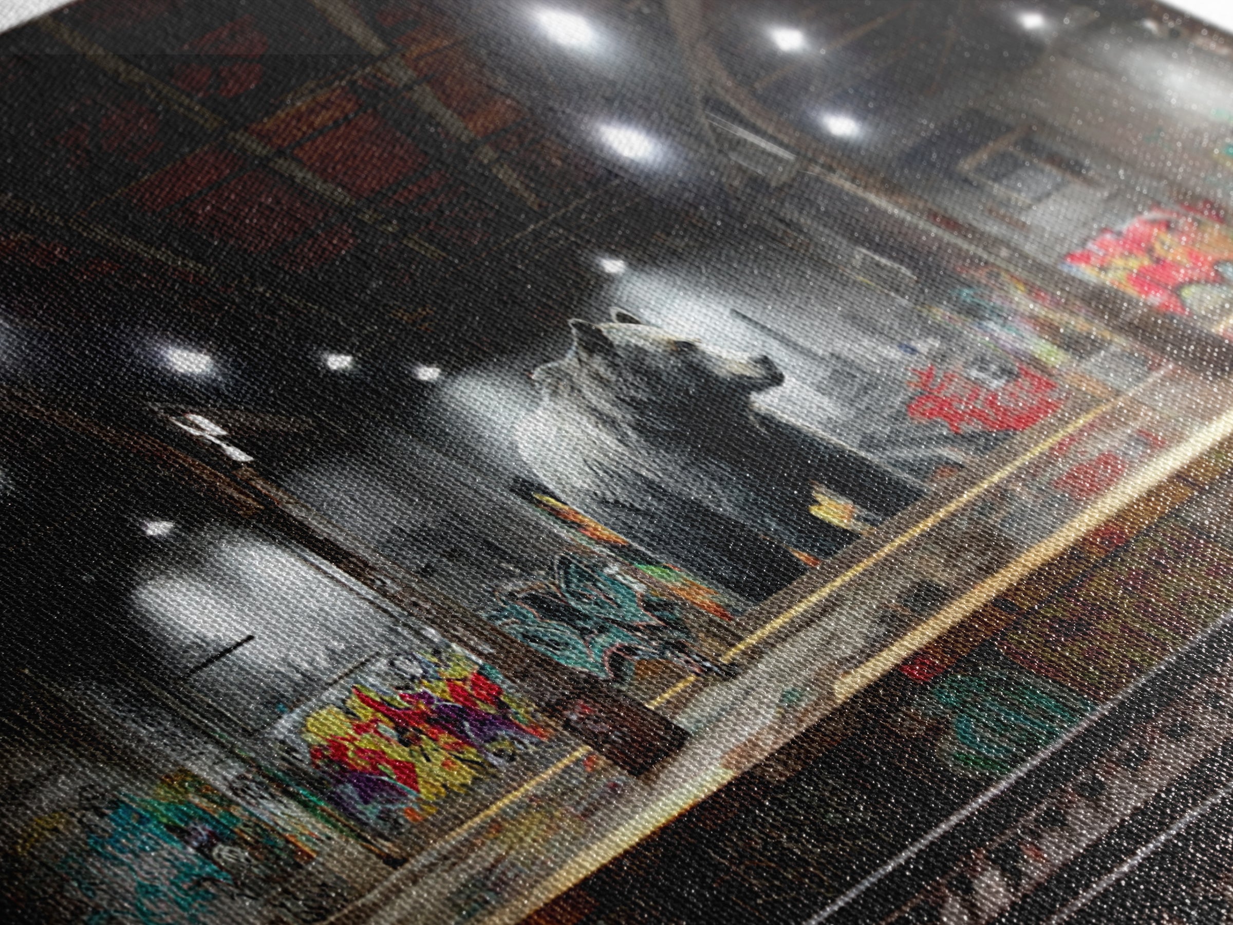 Urban Bear In Graffiti Subway Station Wall Art, Industrial Wildlife Canvas, Modern Street Art Print For Loft And Man Cave Decor