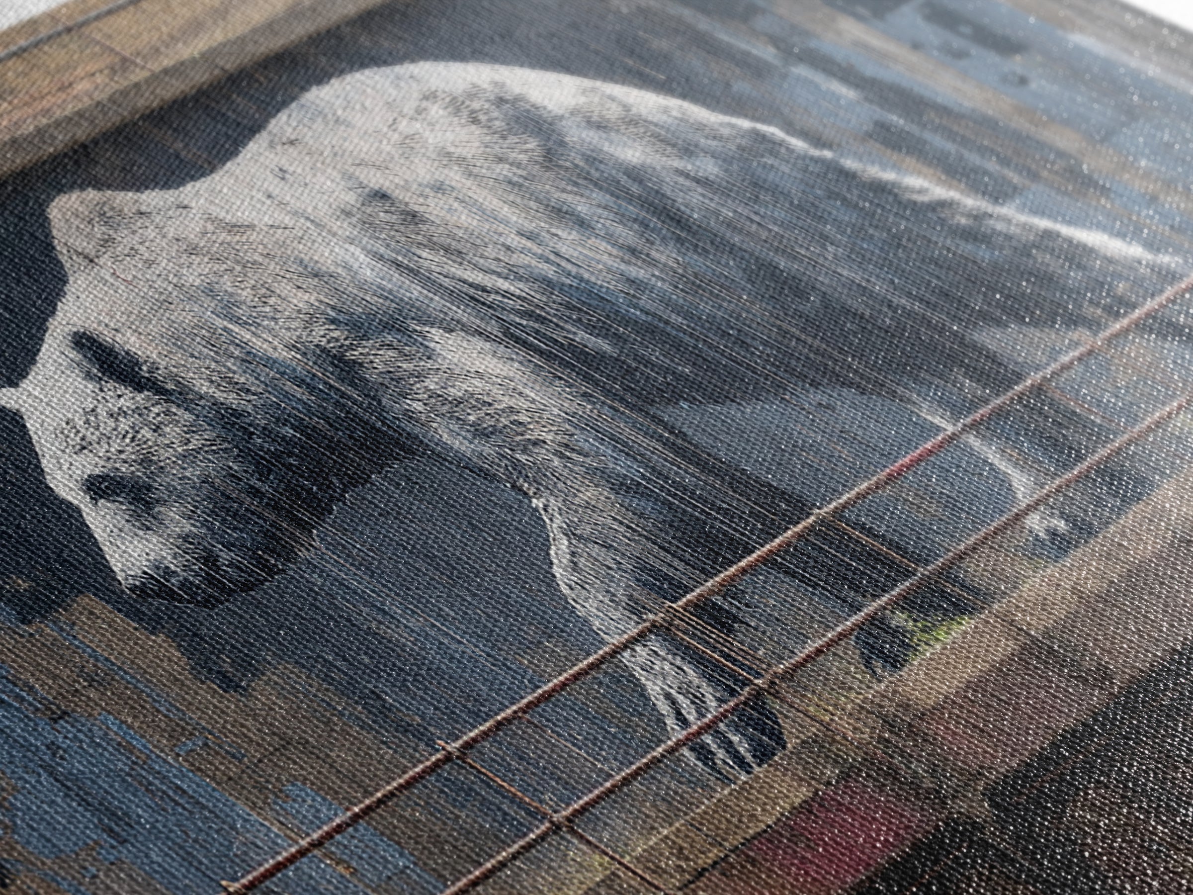 Polar Bear Graffiti On Industrial Concrete Wall Art, Urban Street Art Print, Wildlife Decor, Modern Wall Decor, Animal Lover Gift