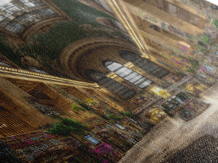 Overgrown Grand Train Station Wall Art, Abandoned Urban Canvas Print, Graffiti Decor, Architecture Poster, Eclectic Wall Decor