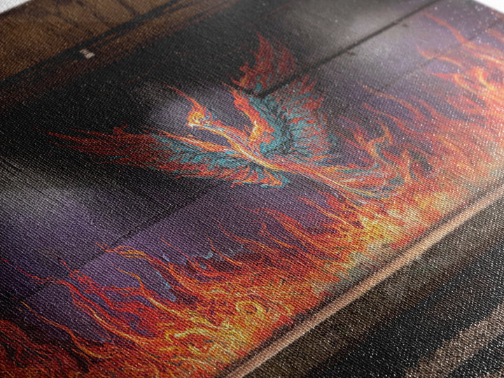 Fiery Phoenix Graffiti In Subway Tunnel Wall Art, Urban Street Art Canvas Print, Bold Industrial Decor, Modern Home Gift