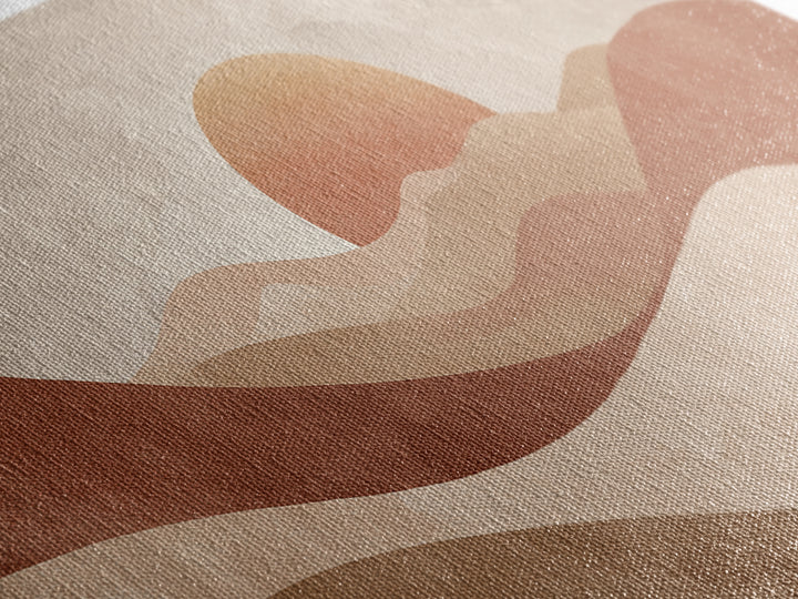 Minimalist Desert Sun And Dunes Canvas Print, Earth Tone Wall Art, Neutral Landscape Decor, Large Boho Living Room Art Print