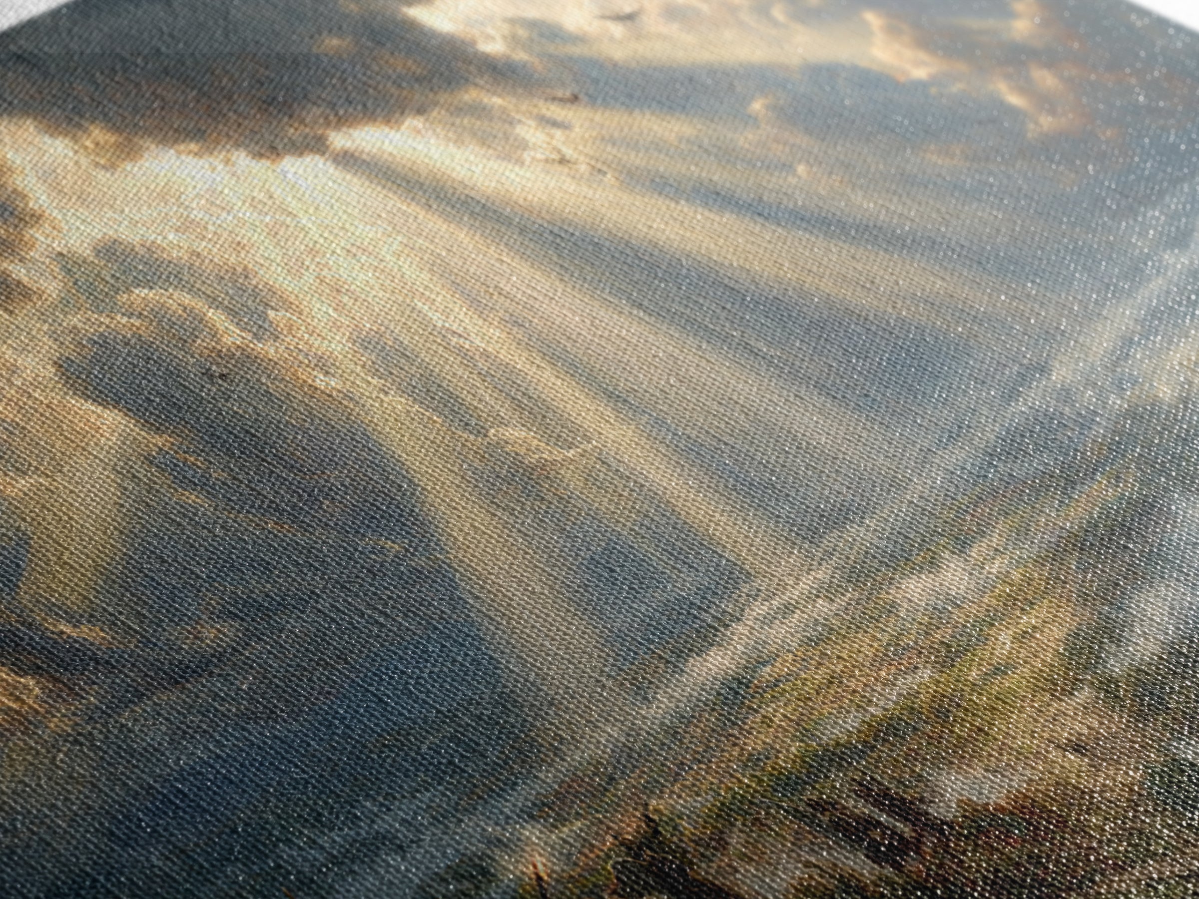 Heavenly Battlefield Canvas Print, Angelic Sun Rays Wall Art, Epic Soldiers Landscape, Christian Home Decor For Living Room