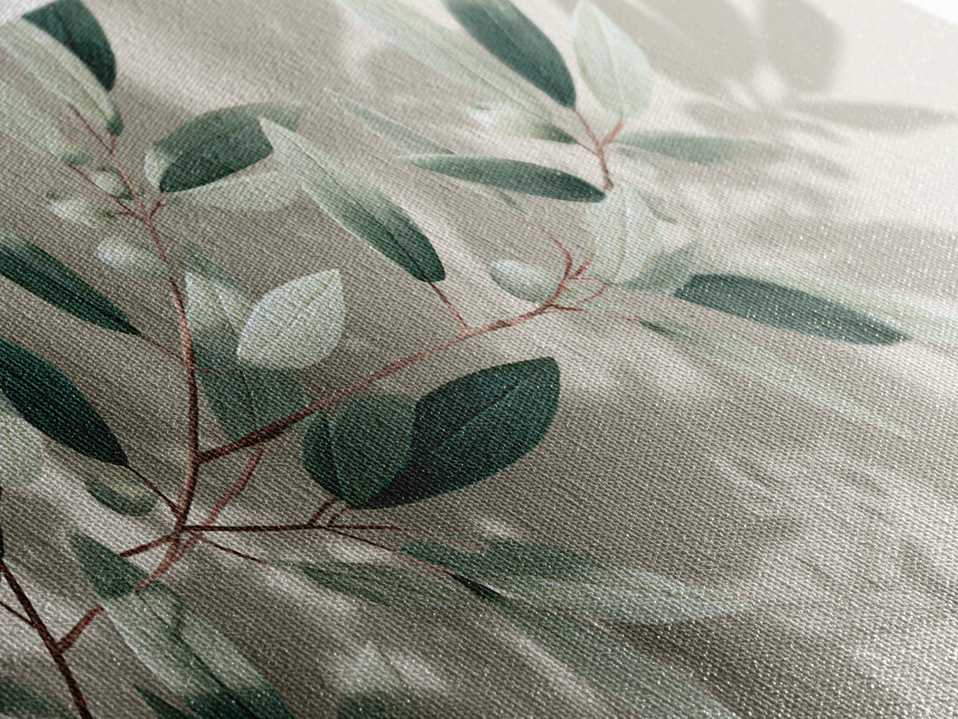 Olive Branch Botanical Canvas Print, Sage Green Wall Art, Minimalist Nature Decor, Calming Japandi Living Room Framed Art
