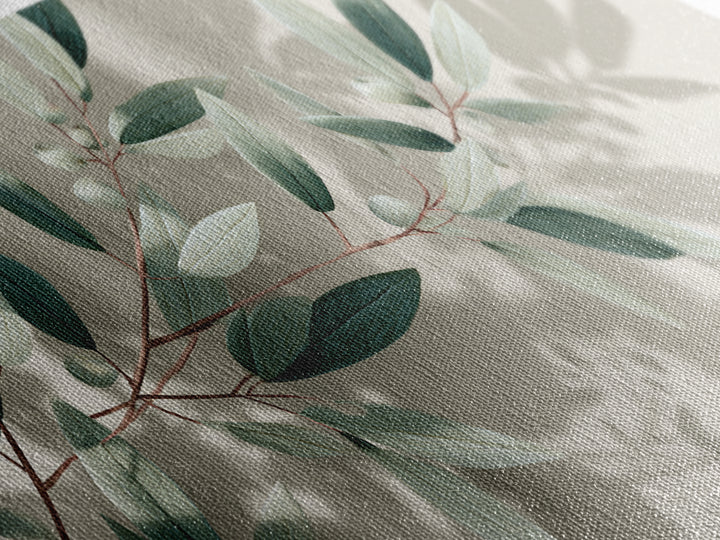 Olive Branch Botanical Canvas Print, Sage Green Wall Art, Minimalist Nature Decor, Calming Japandi Living Room Framed Art