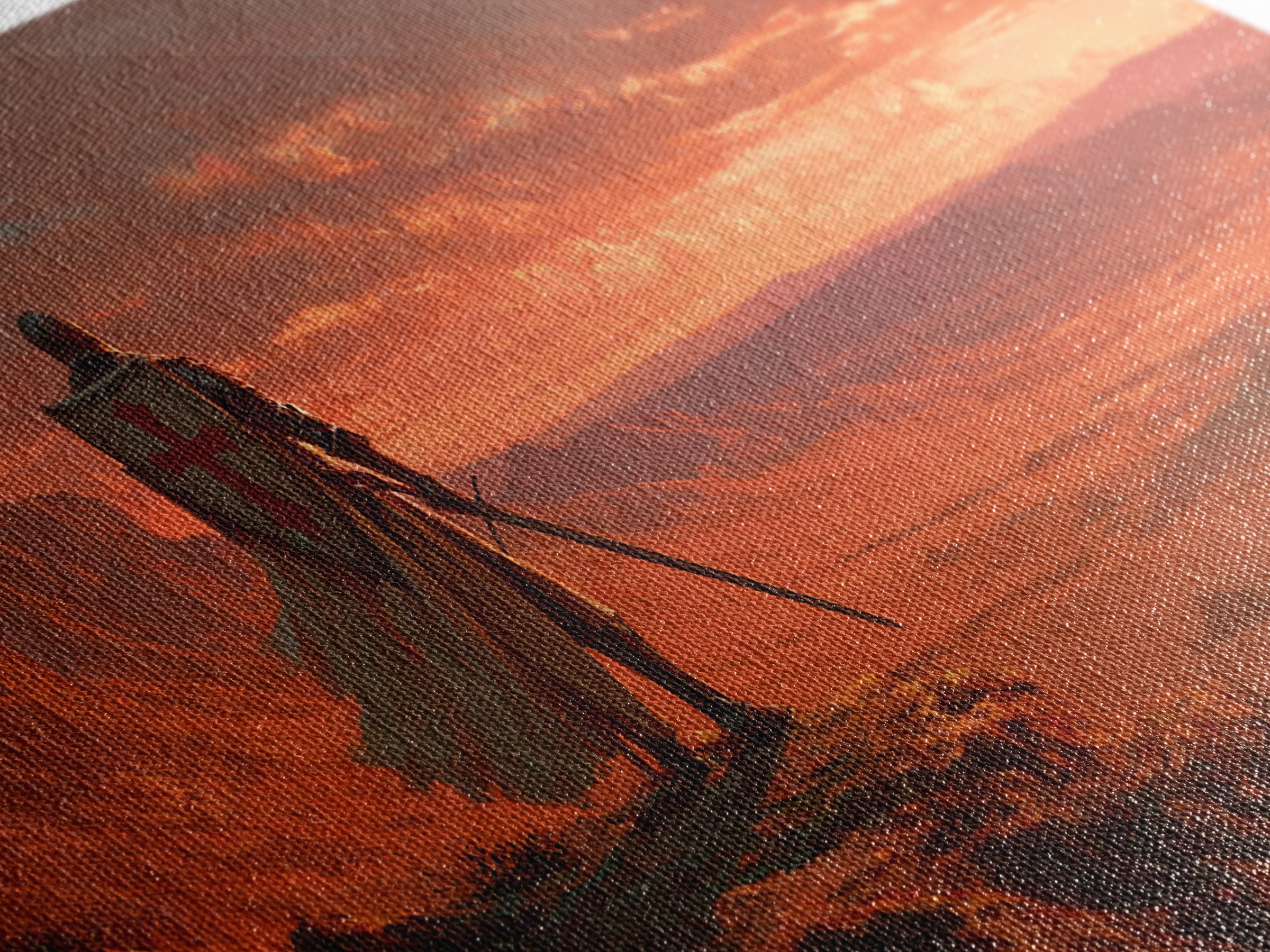 Templar Knight Over Desert Valley Canvas Print, Medieval Fantasy Wall Art, Western Sunset Decor, Man Cave Poster Gift For Him