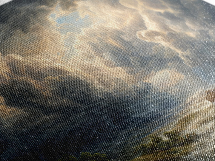 Storm Clouds Over Flooded Valley Canvas Print, Dramatic Landscape Art, Moody Wall Decor, Biblical Nature Home Decor, Housewarming Gift