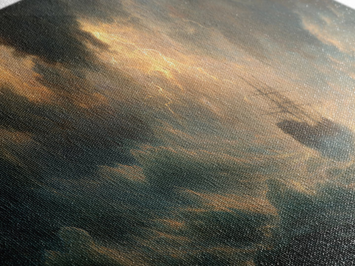 Lightning Storm Ship At Sea Canvas Print, Moody Ocean Seascape Wall Art, Nautical Decor, Dramatic Coastal Wall Decor For Living Room