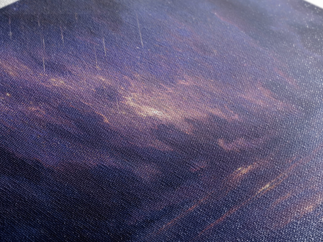 Lone Warrior Beneath Meteor Star Sky Wall Art, Fantasy Landscape Print, Celestial Decor, Gamer Room Canvas Print For Bedroom Decor