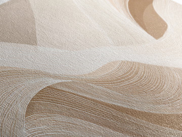 Cream Topographic Wave Framed Canvas Print, Beige Abstract Wall Art, Organic Modern Decor, Neutral Living Room Wall Decor