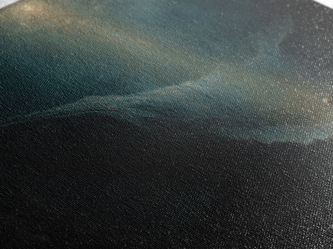 Mystic Whale And Tiny Kayaker Wall Art, Surreal Ocean Canvas Print, Moody Sea Life Decor For Bedroom Or Office Wall Decor