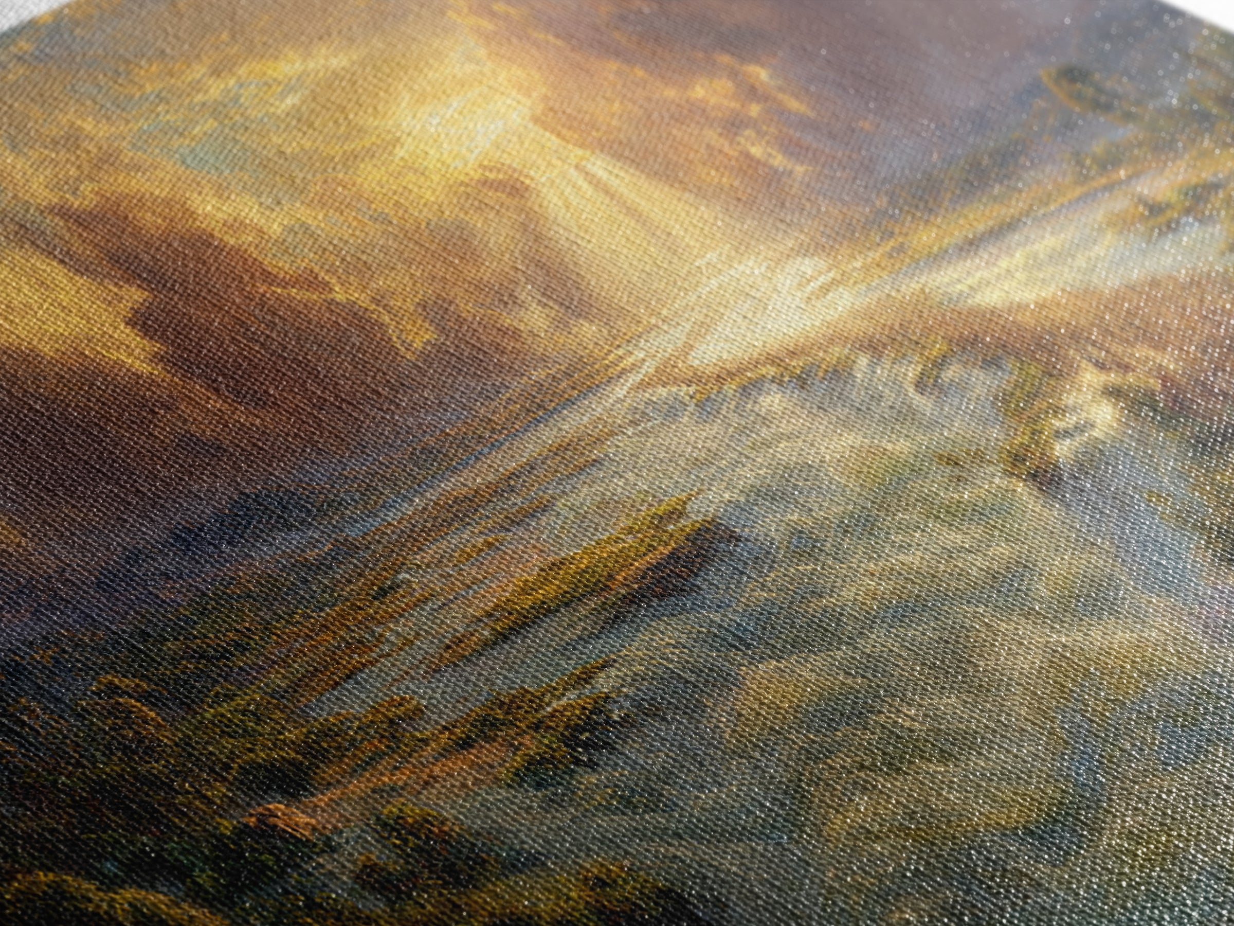 Exodus River Crossing Canvas Print, Golden Biblical Landscape Painting, Christian Wall Decor, Housewarming Gift For Living Room