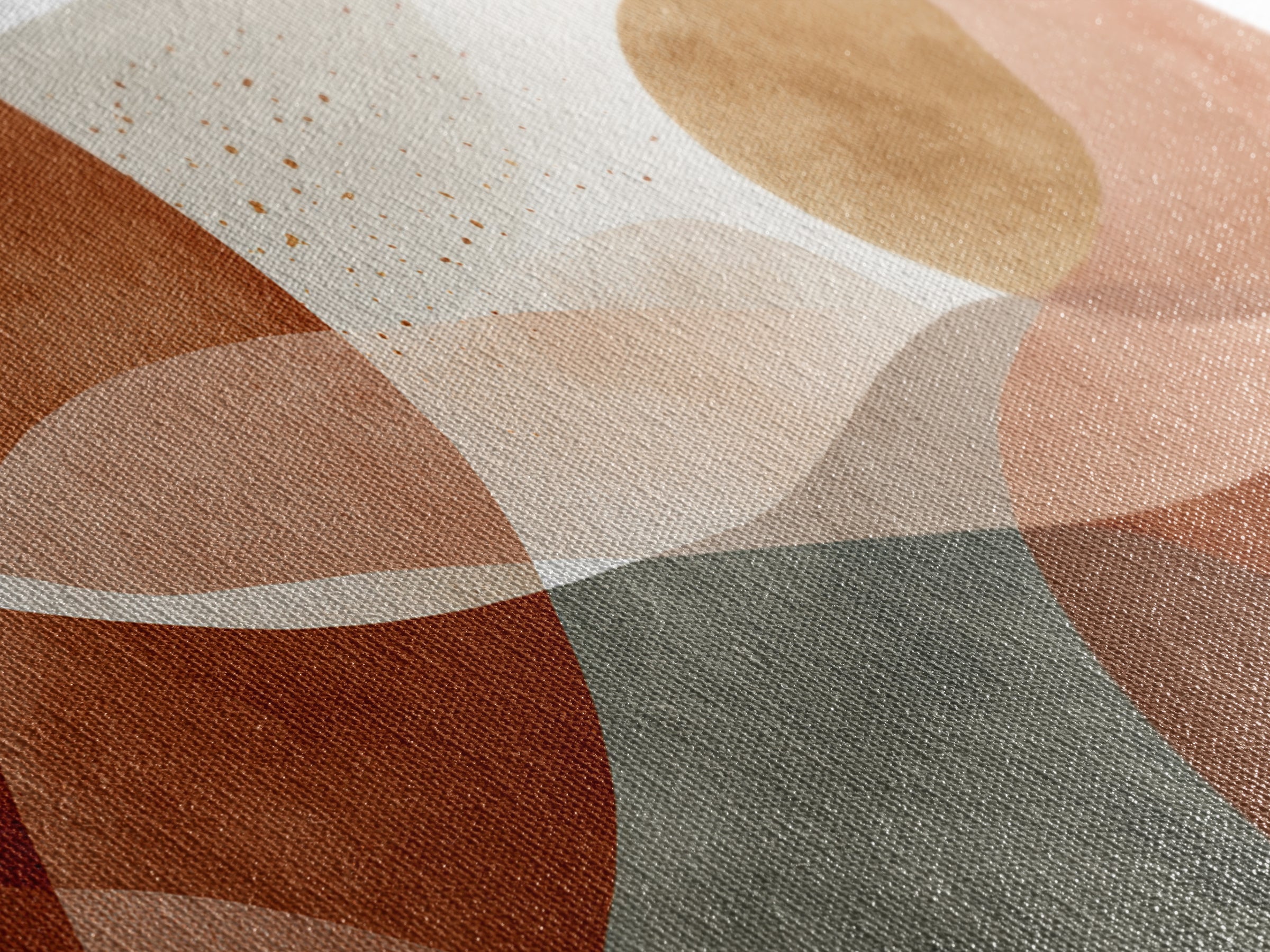 Earth Tone Geometric Abstract Wall Art, Terracotta Circles, Modern Canvas Print, Neutral Living Room Decor, Gallery Wall Art