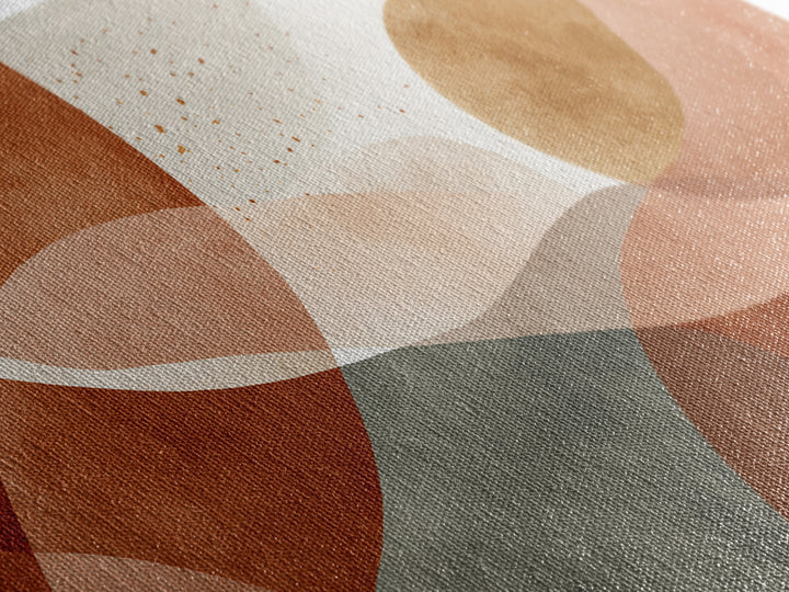 Earth Tone Geometric Abstract Wall Art, Terracotta Circles, Modern Canvas Print, Neutral Living Room Decor, Gallery Wall Art