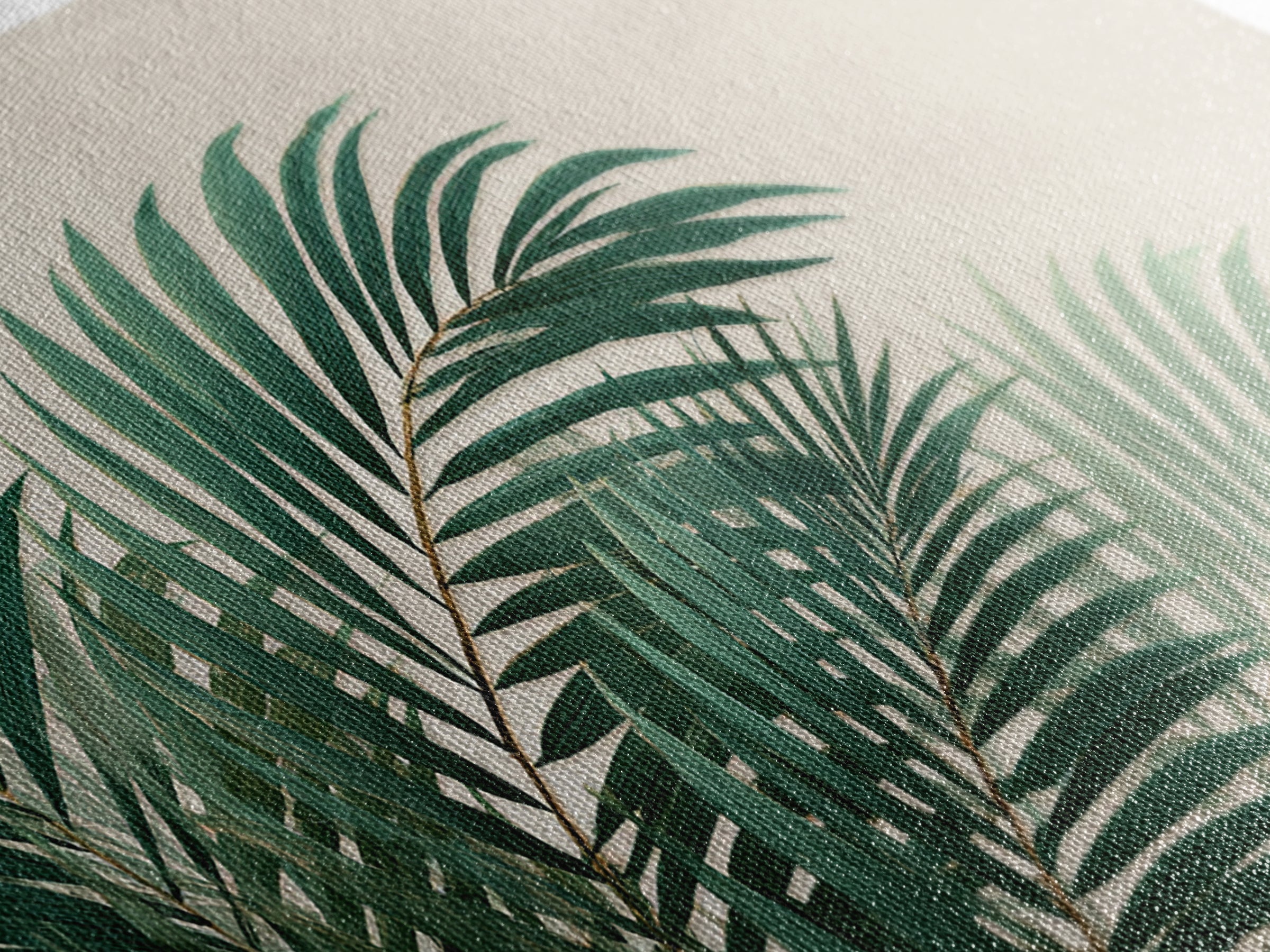 Tropical Palm Leaves Wall Art, Botanical Canvas Print, Green Coastal Decor, Neutral Living Room Wall Decor, Beach House Gift