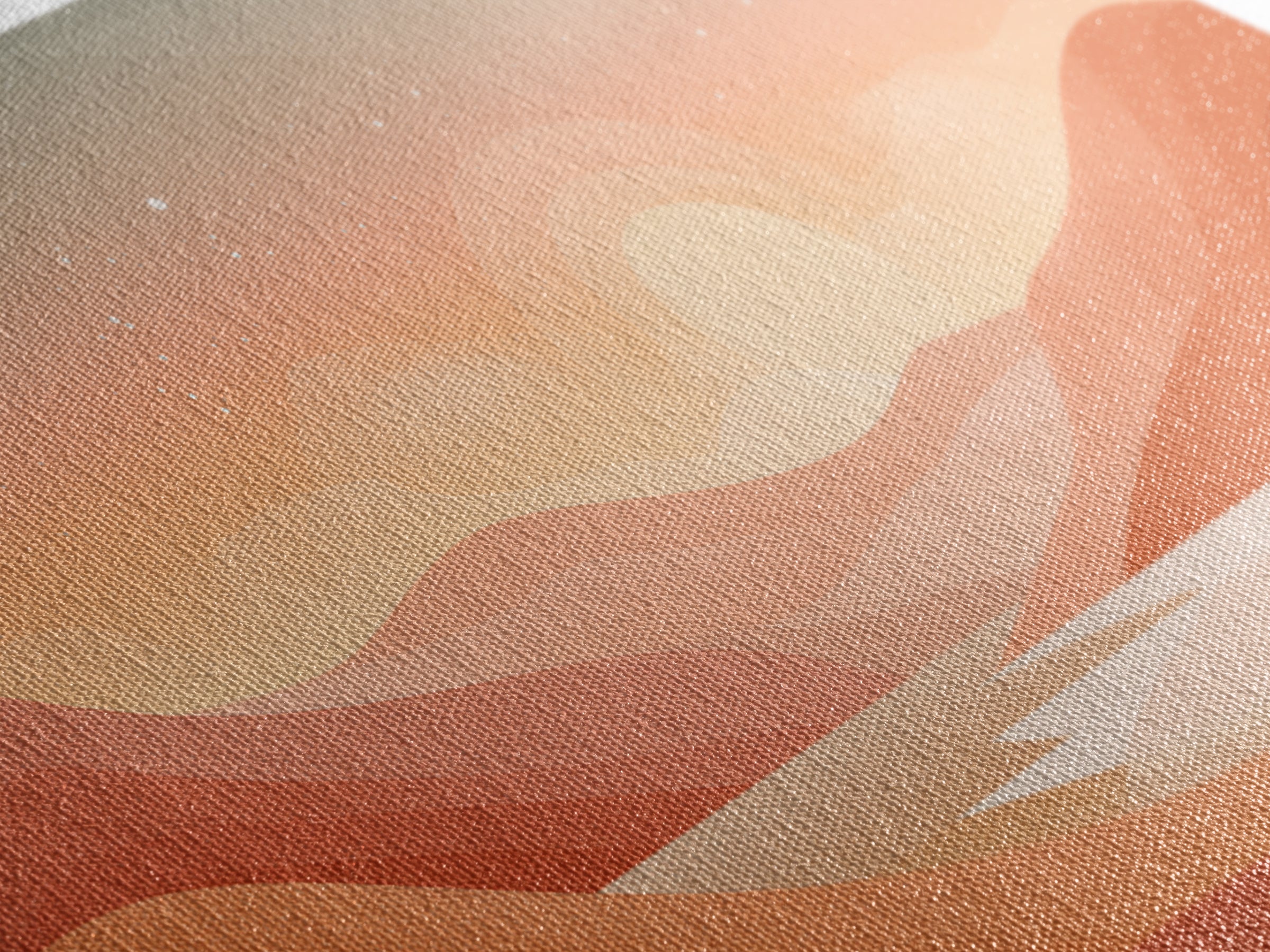 Warm Abstract Sunrise Landscape Wall Art, Desert Hills Canvas Print, Earth Tone Decor, Modern Living Room Above Sofa Art
