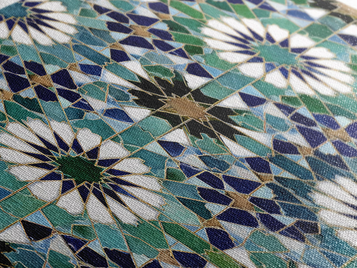 Blue Green Moroccan Tile Pattern Wall Art, Islamic Geometric Mosaic Print, Mediterranean Home Decor, Boho Wall Decor, Kitchen Decor