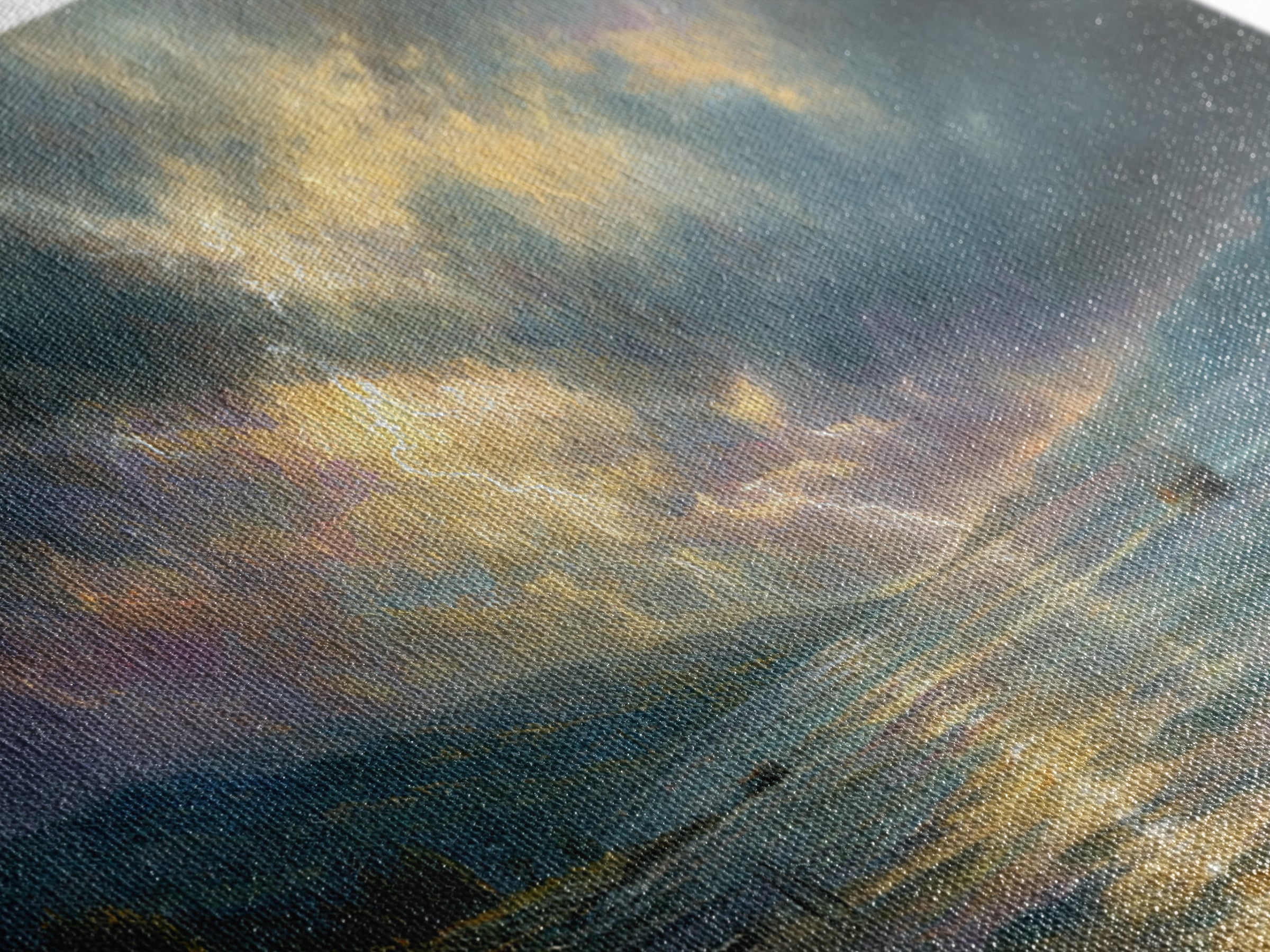 Stormy Ocean Lightning Seascape Canvas Print, Moody Wall Art, Nautical Decor, Coastal Landscape, Large Living Room Art Print