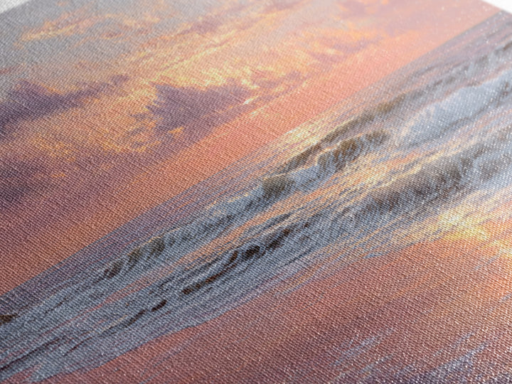 Pink Sunset Ocean Waves Wall Art, Romantic Coastal Decor, Beach House Seascape Canvas, Large Living Room Wall Art, Gift For Her